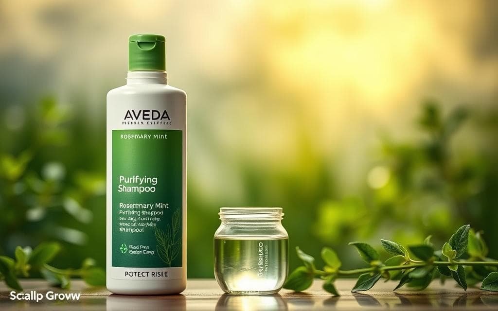 Aveda Rosemary Mint Purifying Shampoo and budget scalp rinse