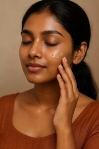 Close-up Hydrated Cheek with Pure Aloe Vera Gel for Face Absorbing