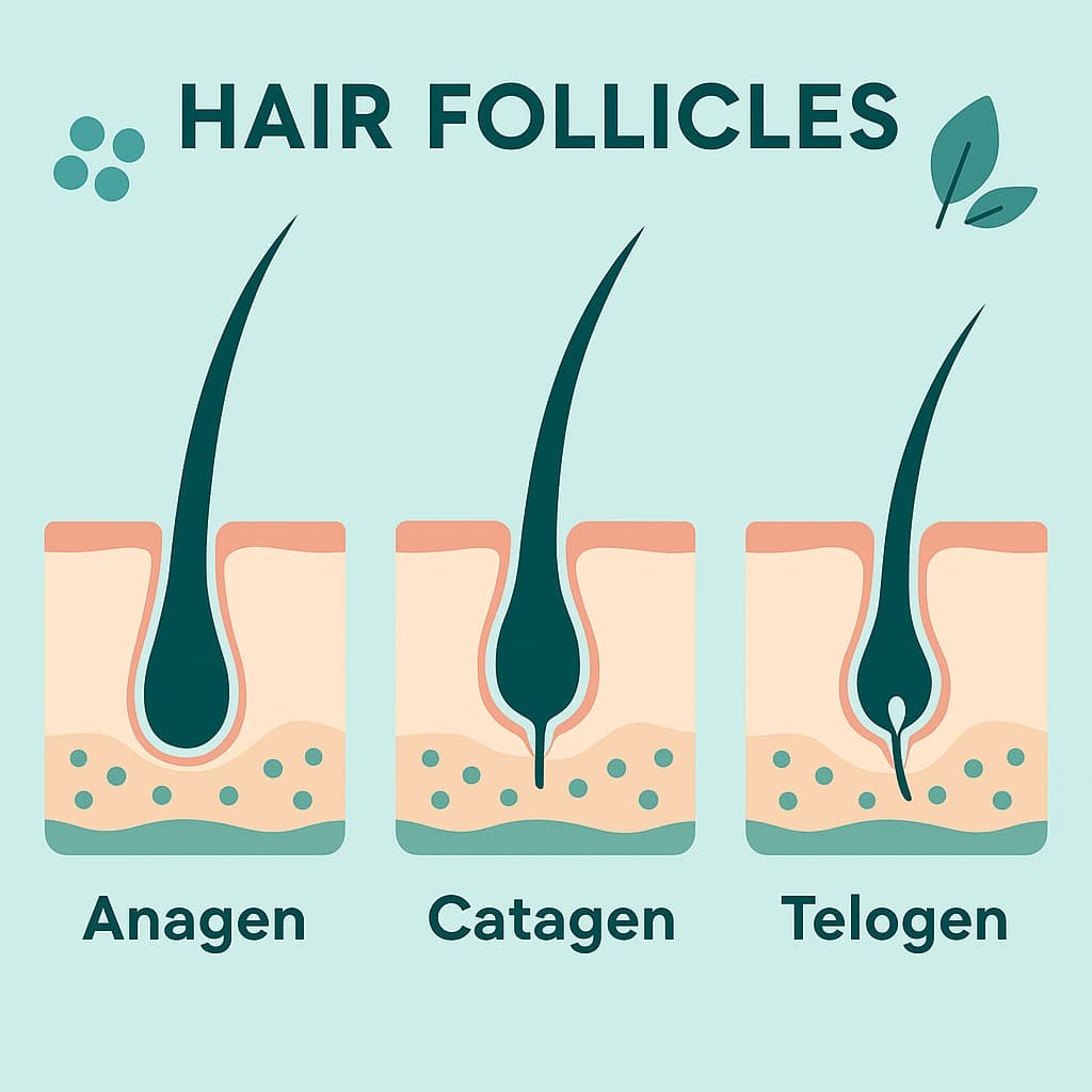 Infographic of scalp hair growth stages for homeopathic hair loss guide