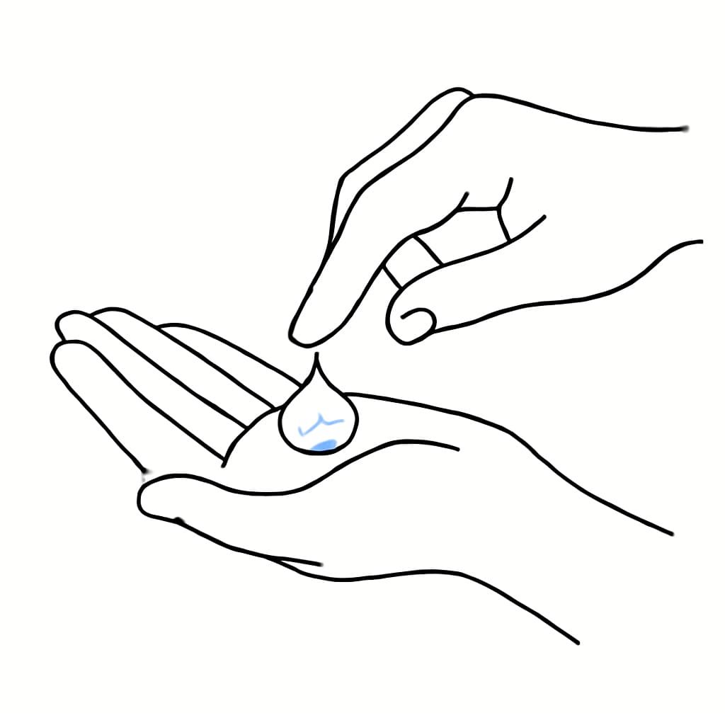 Hands warming wax in palms illustration