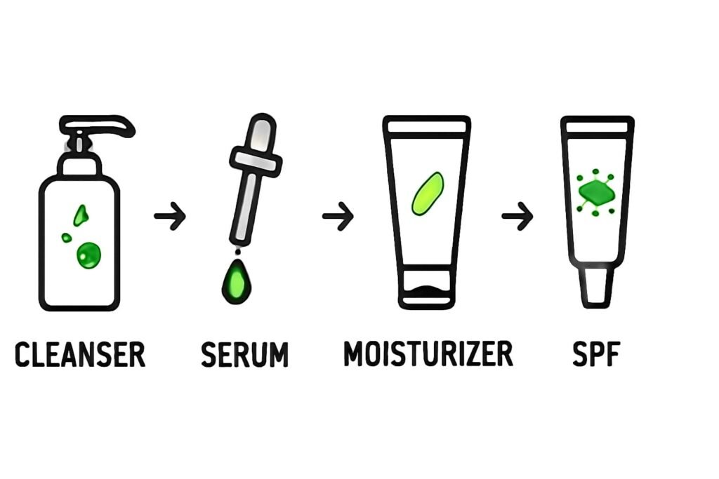 Infographic illustrating skincare layer order