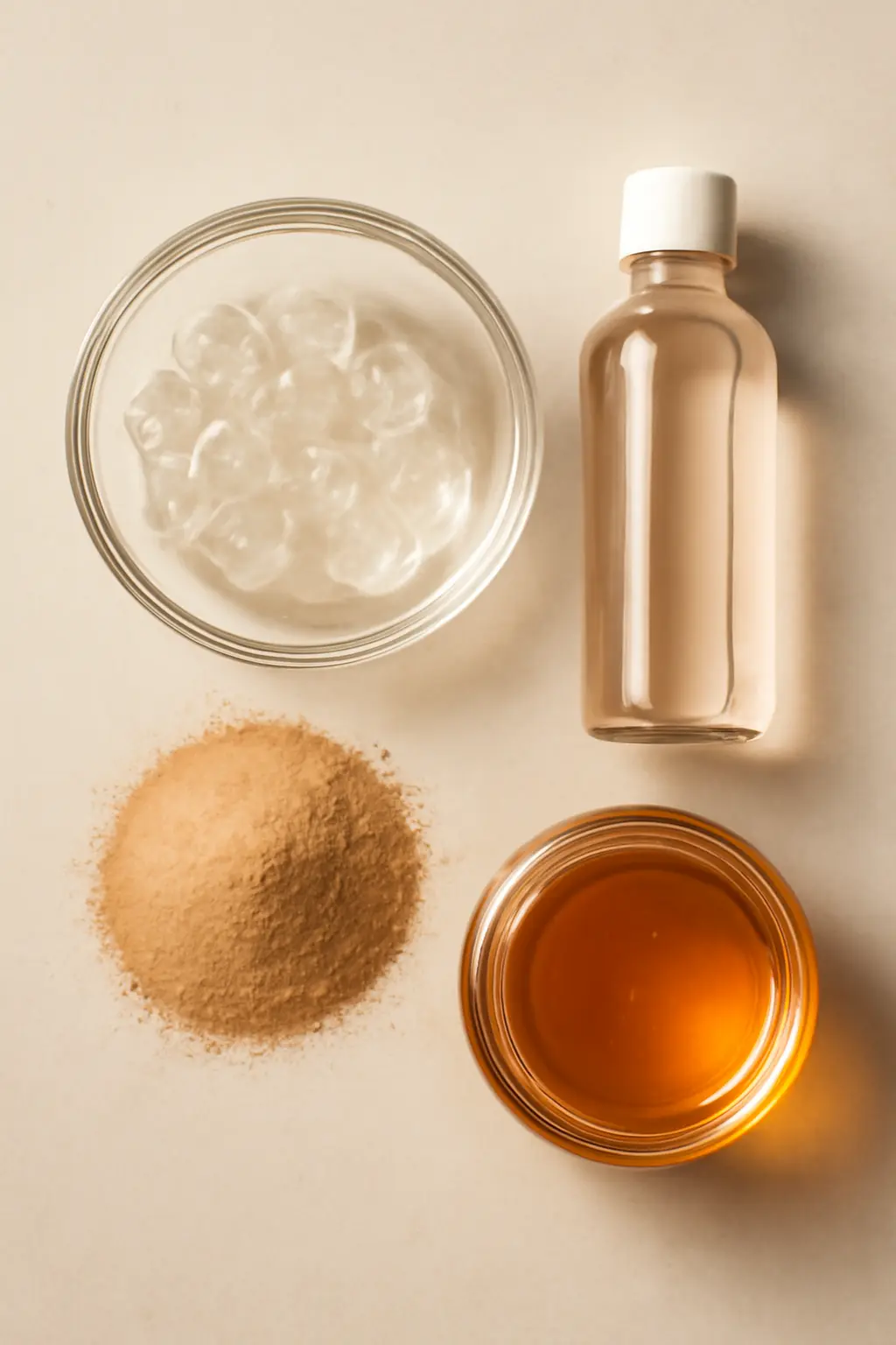 Ingredients for a DIY badam pisin face mask for skin benefits