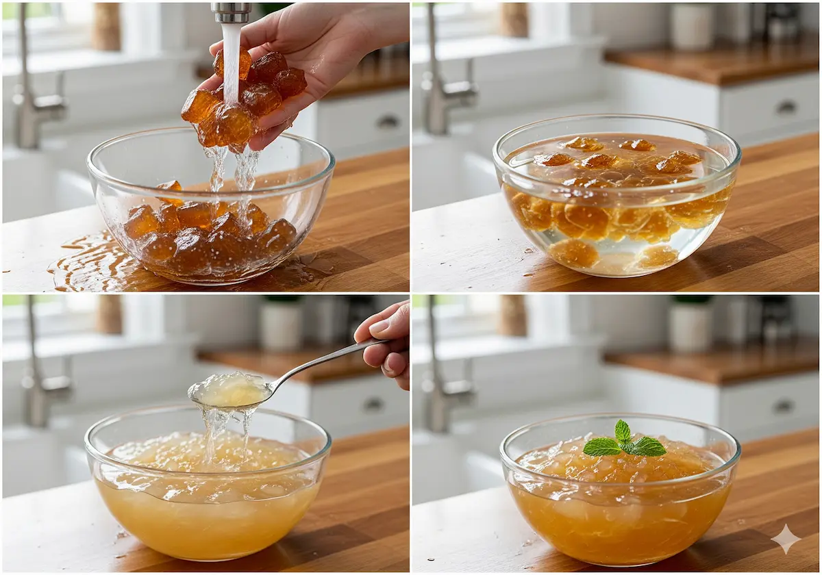 Step-by-step preparation of badam pisin gel for how much badam pisin per day safe intake