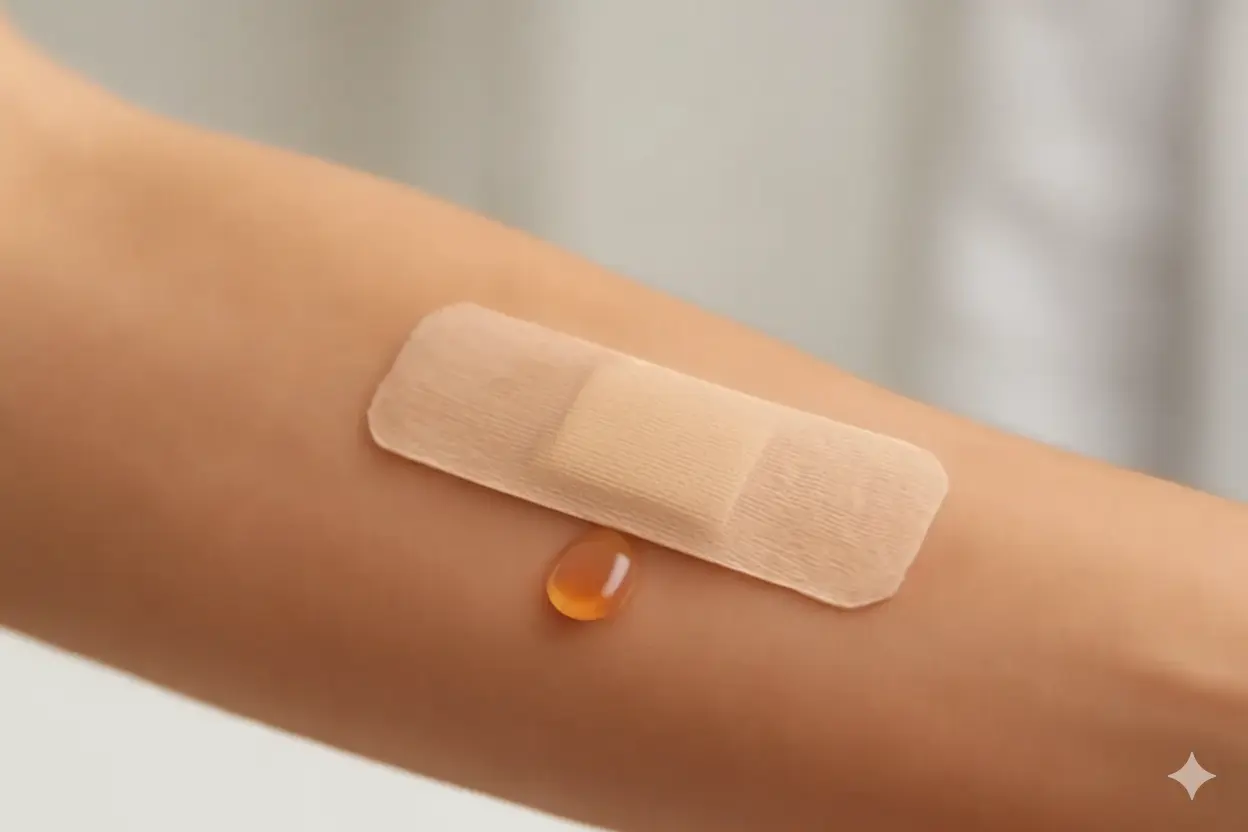 Patch test showing how to check for badam pisin side effects and allergic reaction