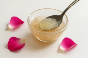 Badam Pisin Skin Benefits: Does Almond Gum Really Whiten Skin? Soaked badam pisin (almond gum) gel highlighting badam pisin skin benefits