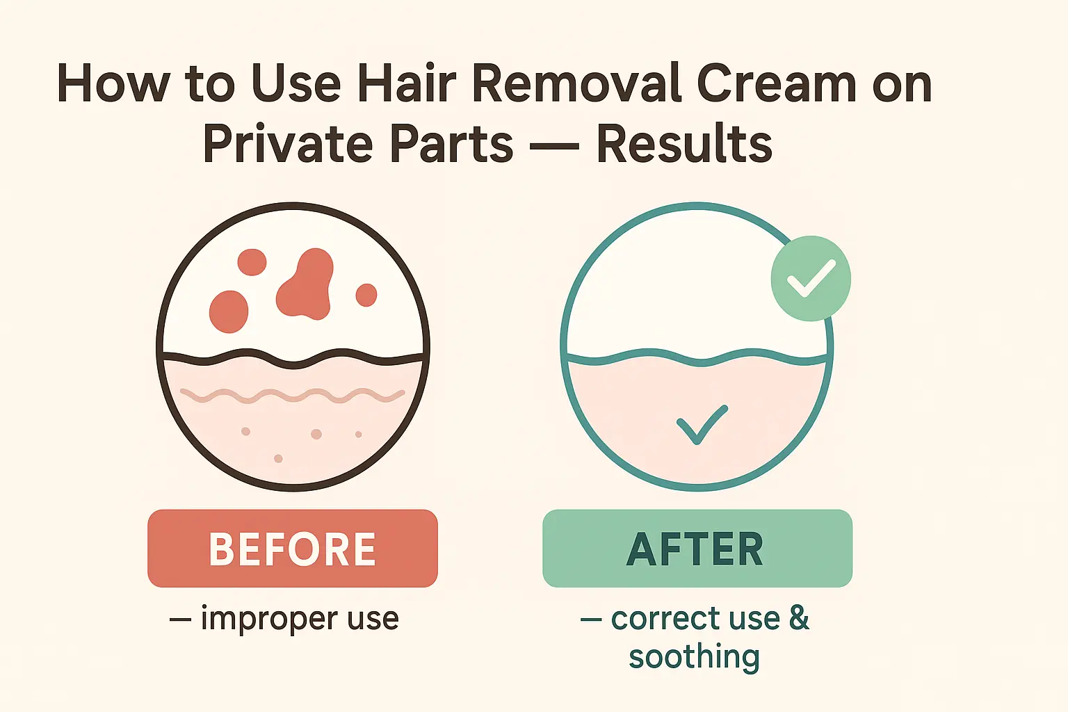How to Use Hair Removal Cream on Private Parts — before and after safe use.
