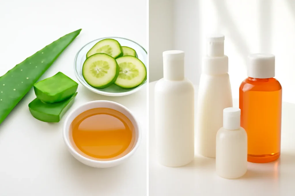 Comparison of DIY hydration remedies vs budget skincare brands.