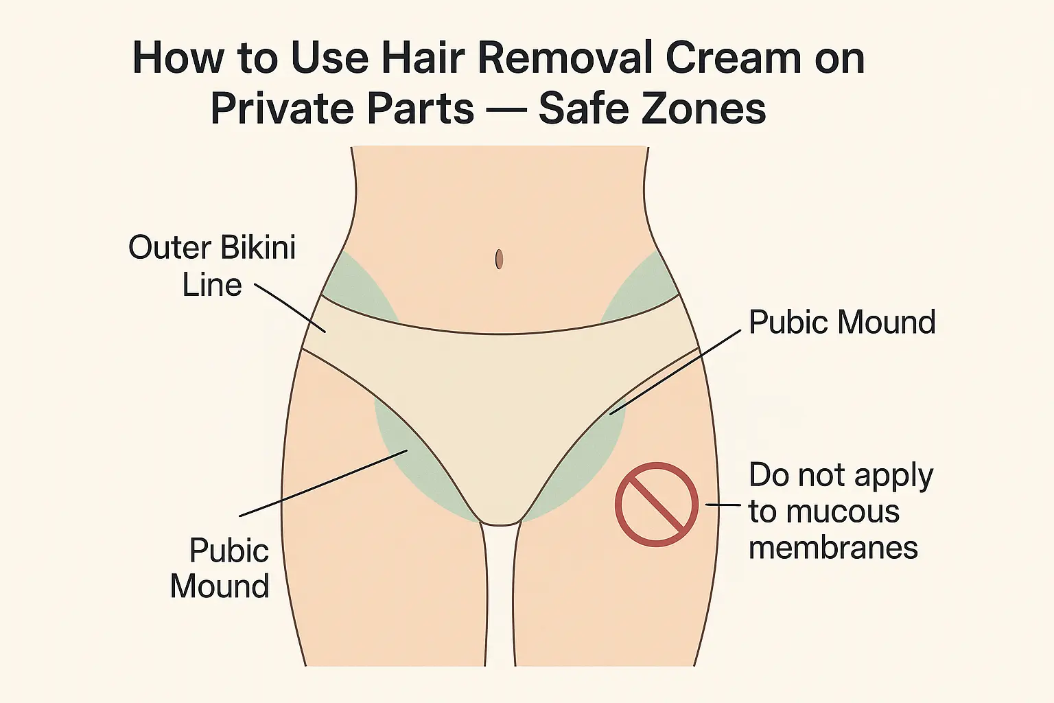 How to Use Hair Removal Cream on Private Parts — Safe Zones Illustrated Guide