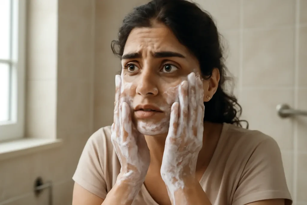Over-cleansing strips skin of natural oils