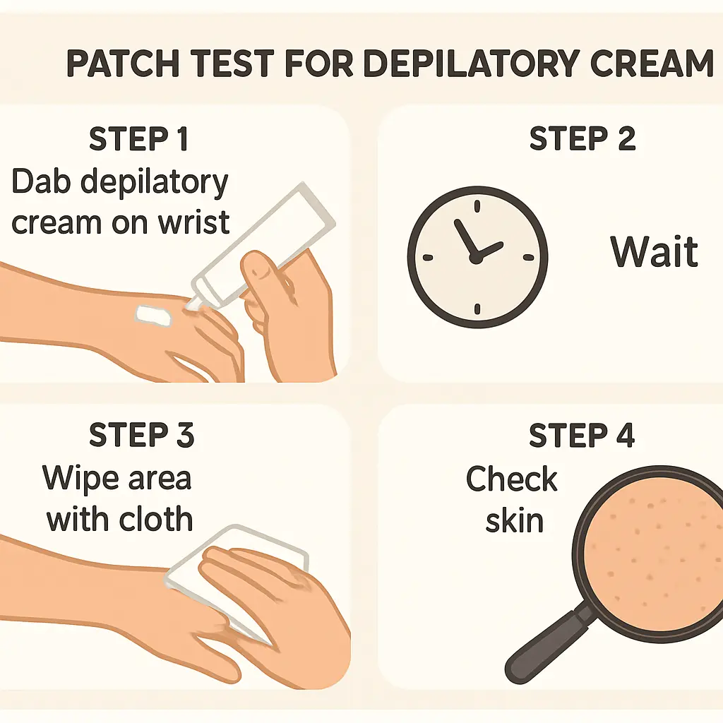 Patch test before using hair removal cream on private parts
