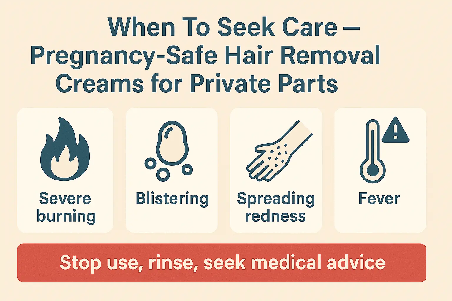 Pregnancy-Safe Hair Removal Creams for Private Parts warning signs and when to seek care