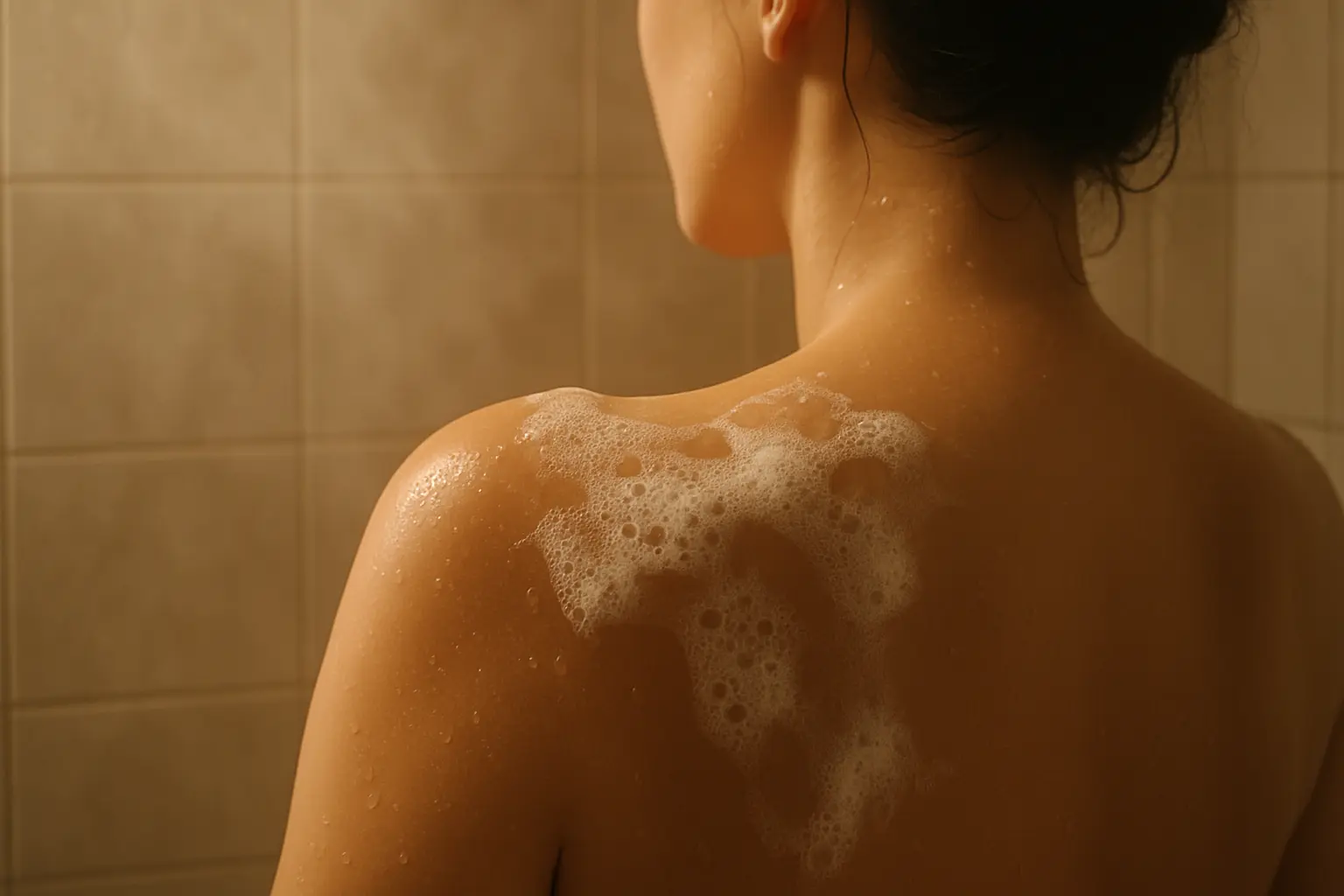 Body Wash for Women featured hero with soft lather and glow in a spa-like shower scene.