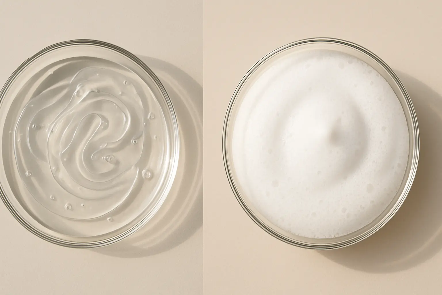 Body Wash for Women comparison visual of shower gel vs body wash.