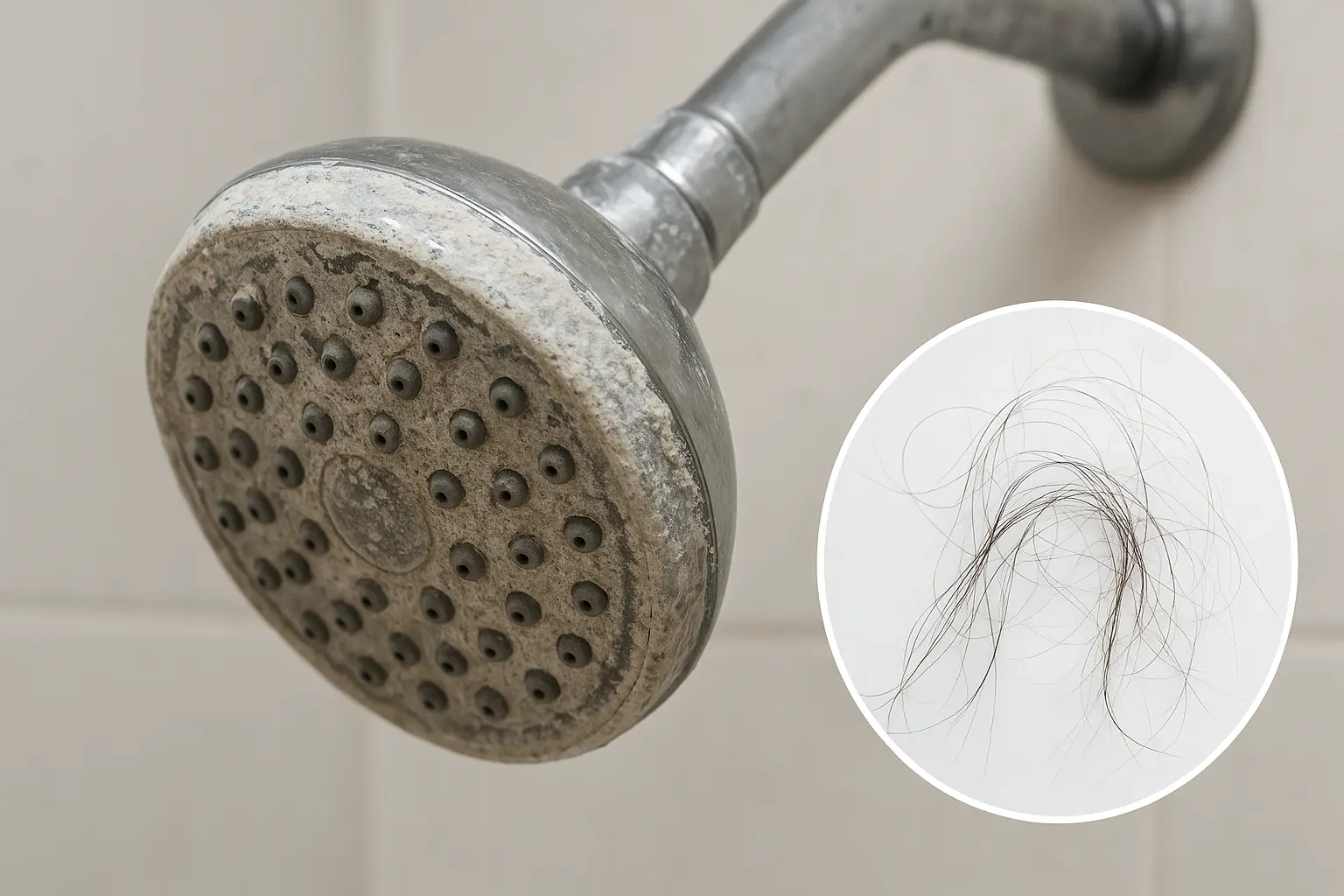 Hard water buildup visual supporting chelating for Best Shampoo for Oily Scalp in India.