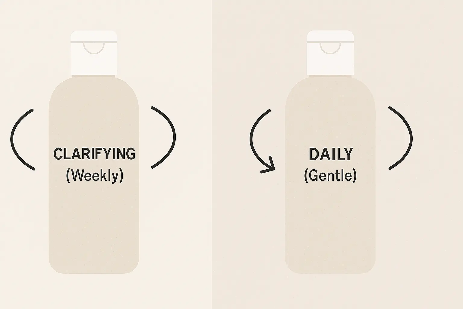 Clarifying vs daily shampoo rotation graphic for Best Shampoo for Oily Scalp in India.